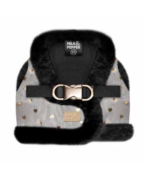 HIKARI Harnais Gris Cœur Doré 26cm