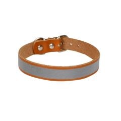 Cattie Reflektörlü Deri Kedi Tasması Kamel 1,5 x 26-30 CM