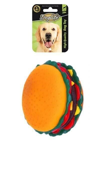 Yumuşak Plastik Duble Hamburger Köpek Oyuncağı