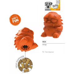 Rex Ödül Hazneli Kauçuk Köpek Oyuncağı - Turuncu