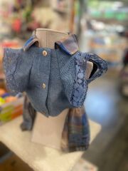 DOGZADE SLOPET ELBİSE MAVİ EKOSE SMALL