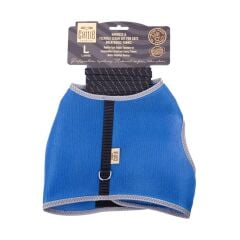 Doggie Havalı Dokuma Kedi Göğüs & Gezdirme Takımı Royal Mavi 1,5X30-40 CM