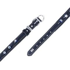 Doggie Konfor Deri Nazar Boncuklu Köpek Boyun Tasması – El Yapımı & Vegetal Deri