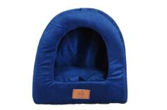 Peggy Bubbles Kedi ve Köpekler için Kapalı Yatak – Elyaf Dolgulu, Fermuarlı Bölmeler Lacivert