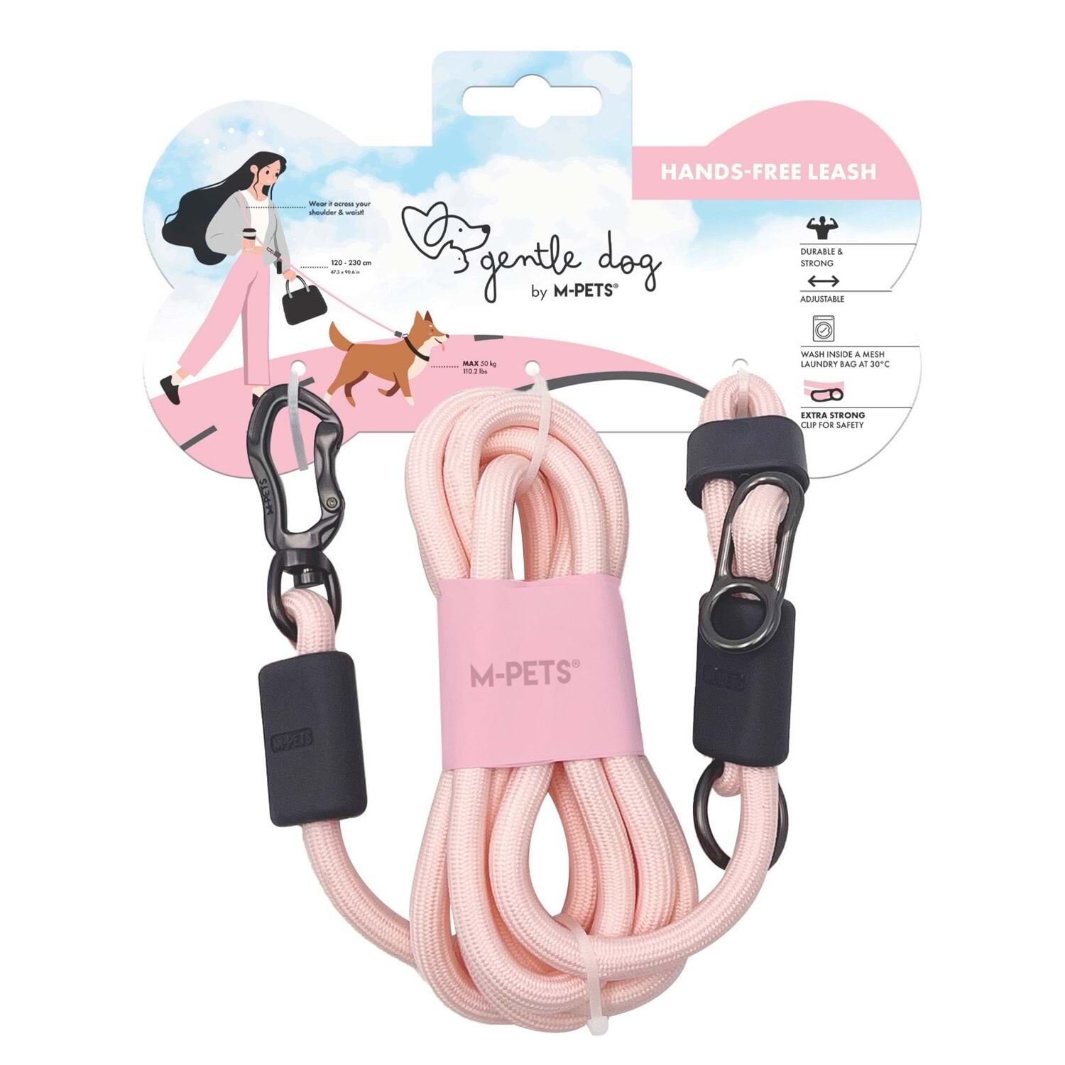 M-PETS GENTLE DOG FONKSİYONEL GEZDİRME TASMA PİNK