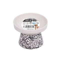 M-PETS URBAN STYLE TILTD SERAMİK MAMA KABI 250ML BLACK/WHİTE