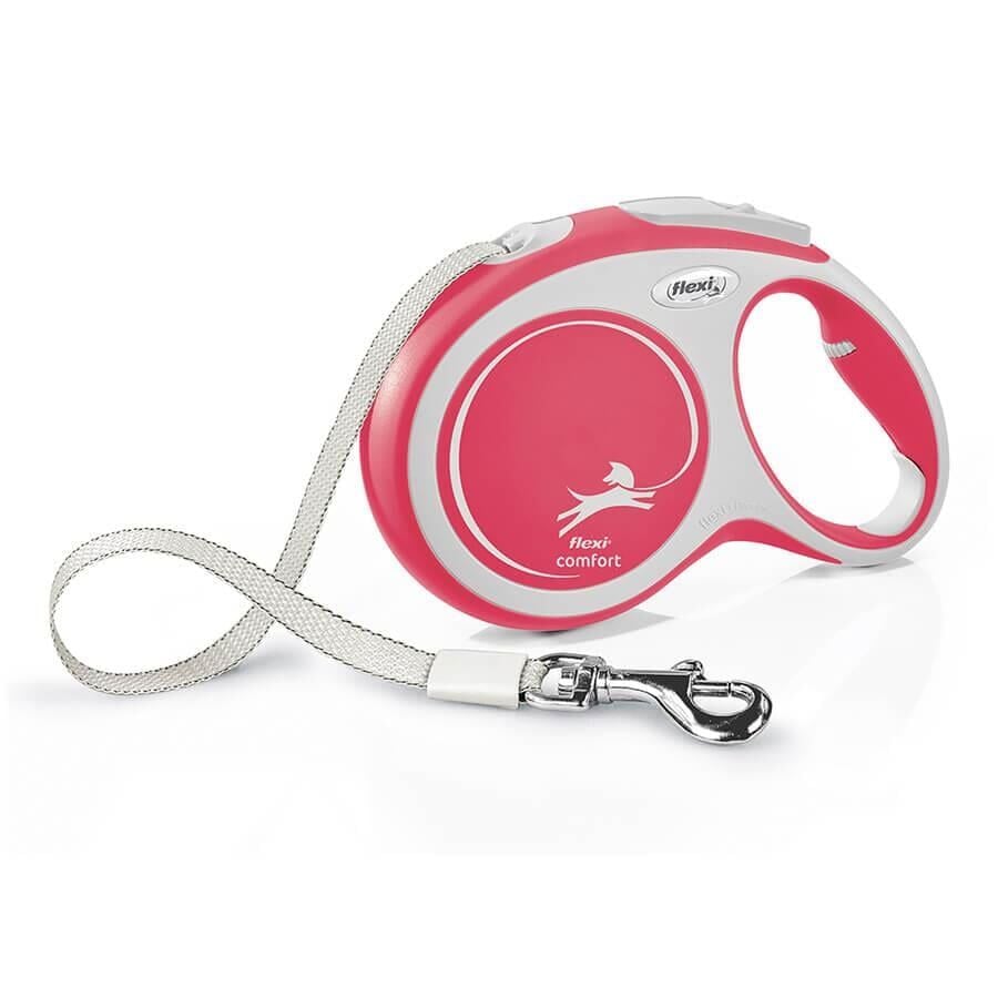 Flexi New Comfort Otomatik Köpek Gezdirme Kayışı – 5 m (Kırmızı) [L]