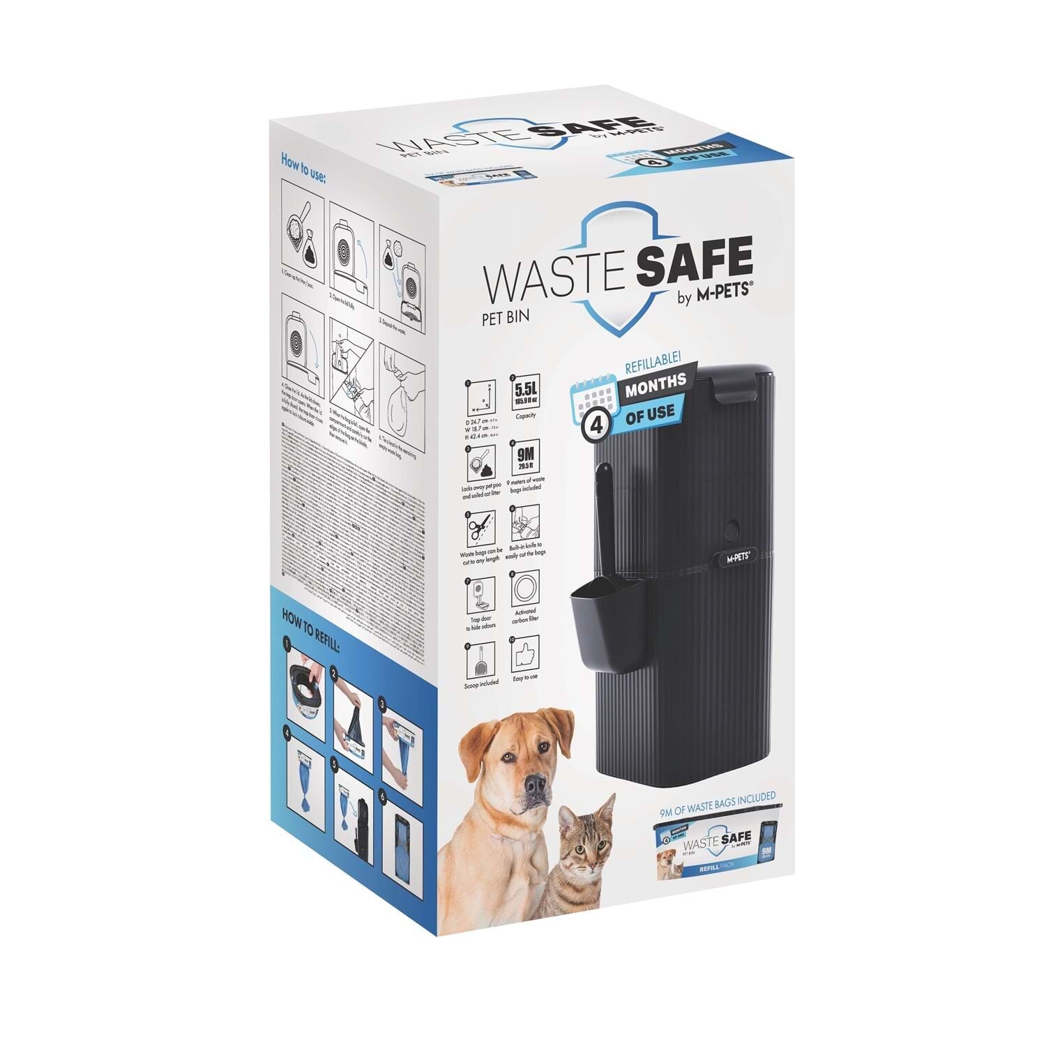 M-PETS WASTE SAFE KEDİ KUMU ve KÖPEK DIŞKI ATIK KUTUSU