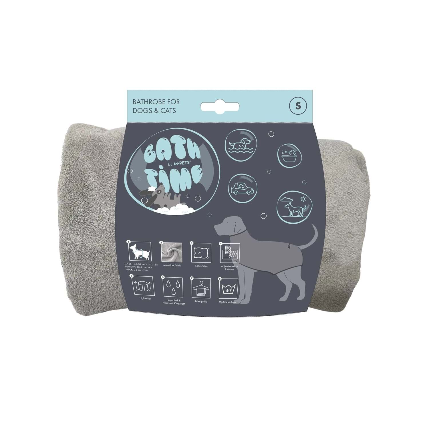 M-PETS BATH TİME KÖPEKLER İÇİN BORNOZ (S)