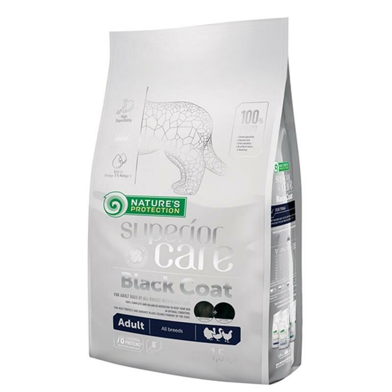 Black Coat All Breeds Adult Dog Food with Poultry Kümes Hayvanlı Siyah Tüylü Tüm Irklar için Yetişkin Köpek Maması 1.5 Kg