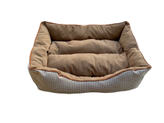 Kedi ve Köpekler için Desenli Kare Yatak L