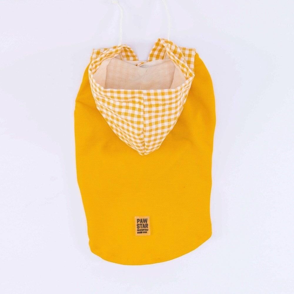 Yellow Gingham Hooded Polo Shirt M