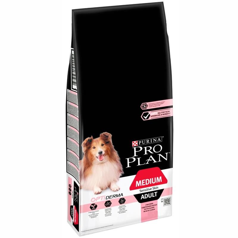 OptiDerma Sensitive Skin Yetişkin Köpek Maması Orta Boy Irk Somonlu 14 Kg