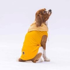 Yellow Gingham Hooded Polo Shirt S