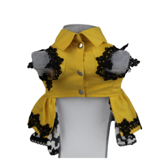 Halloween Cadı Köpek Elbisesi – Sarı (Medium)