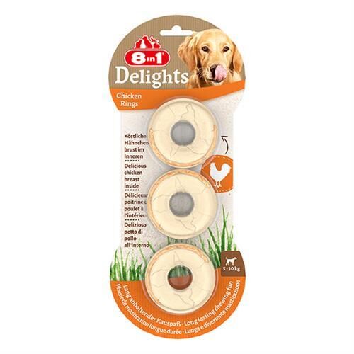 Delights Rings Tavuklu Köpek Çiğneme Halkaları 3´Lü 119 Gr