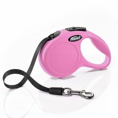 Flexi New Classic Otomatik Şerit Köpek Gezdirme Kayışı Pembe – 3 m (XS)