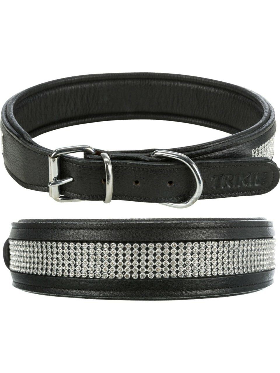 Trixie Köpek Boyun Tasması Deri Üzeri Taşlı 57-66cm 40mm L-XL