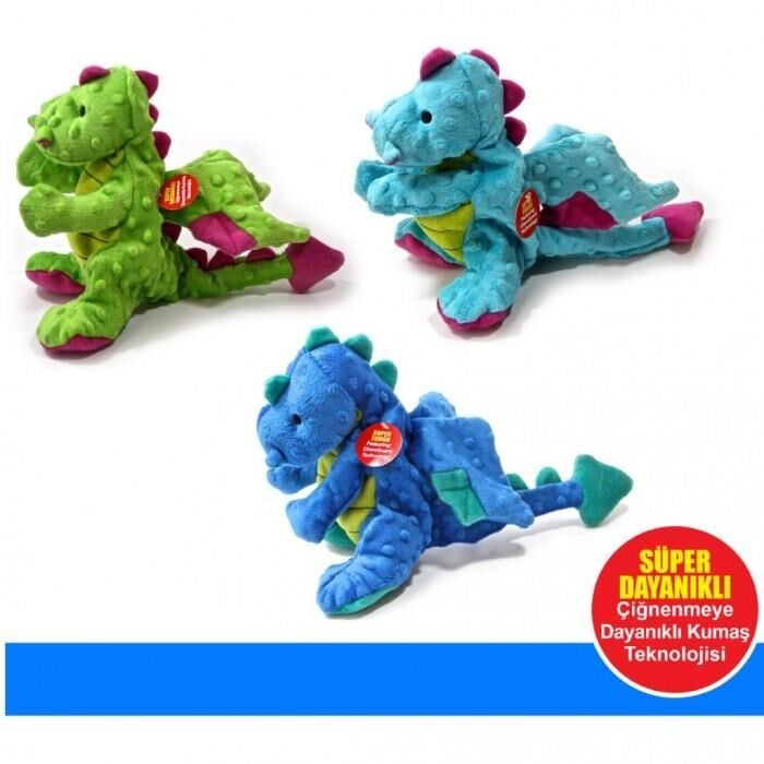 Chew-It Renkli Ejderhalar Peluş Köpek Oyuncağı