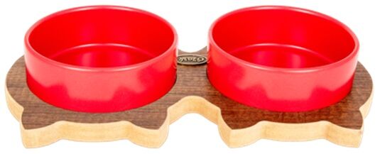 Ozark 2’li Kedili “Seramik” Mama ve Su Kabı Seti – Kırmızı