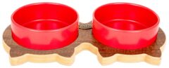 Ozark 2’li Kedili “Seramik” Mama ve Su Kabı Seti – Kırmızı