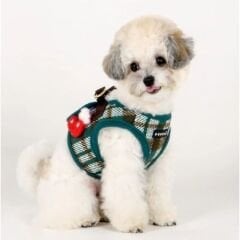 PUPPIA FESTIVE HARNESS A/GREEN/S