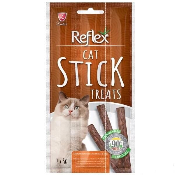 Tavuklu ve Ördek Etli Tahılsız Kedi Ödül Çubuğu 15gr (3'lü)