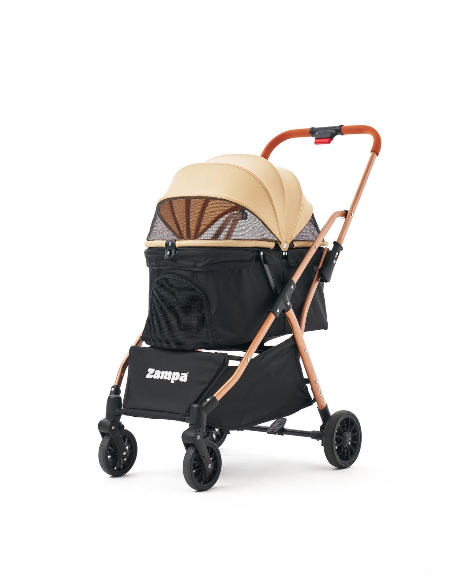 Zampa Nola Kedi ve Köpek Arabası – Köpek Puseti – Haki – 15 kg Taşıma Kapasiteli – 51×85×101 cm