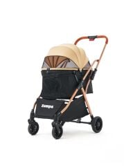 Zampa Nola Kedi ve Köpek Arabası – Köpek Puseti – Haki – 15 kg Taşıma Kapasiteli – 51×85×101 cm