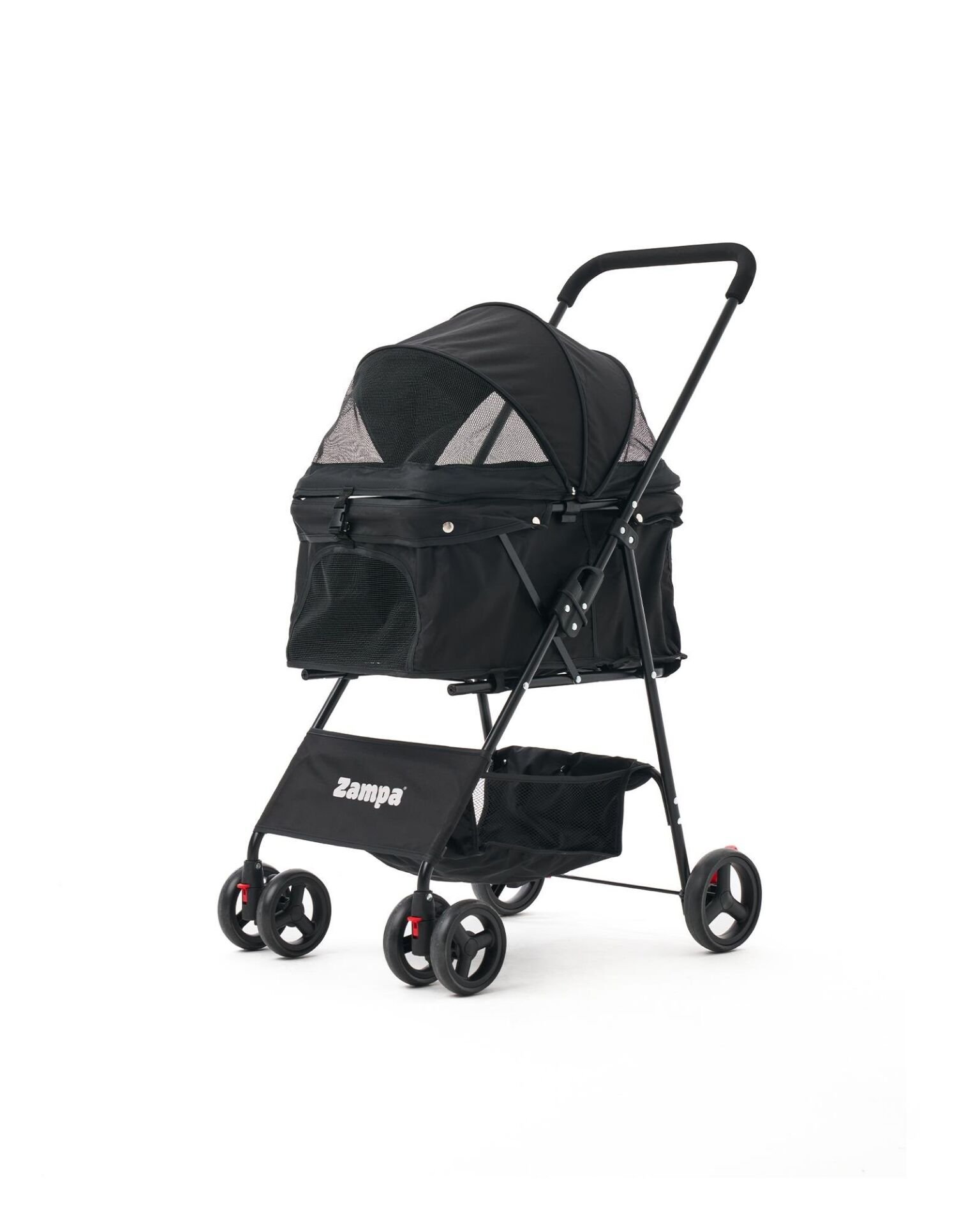 Zampa Flux Kedi ve Köpek Arabası – Köpek Puseti – Siyah – 15 kg Taşıma Kapasiteli – 45×63×93 cm