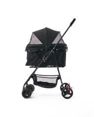 Zampa Flux Kedi ve Köpek Arabası – Köpek Puseti – Siyah – 15 kg Taşıma Kapasiteli – 45×63×93 cm