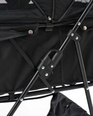 Zampa Flux Kedi ve Köpek Arabası – Köpek Puseti – Siyah – 15 kg Taşıma Kapasiteli – 45×63×93 cm