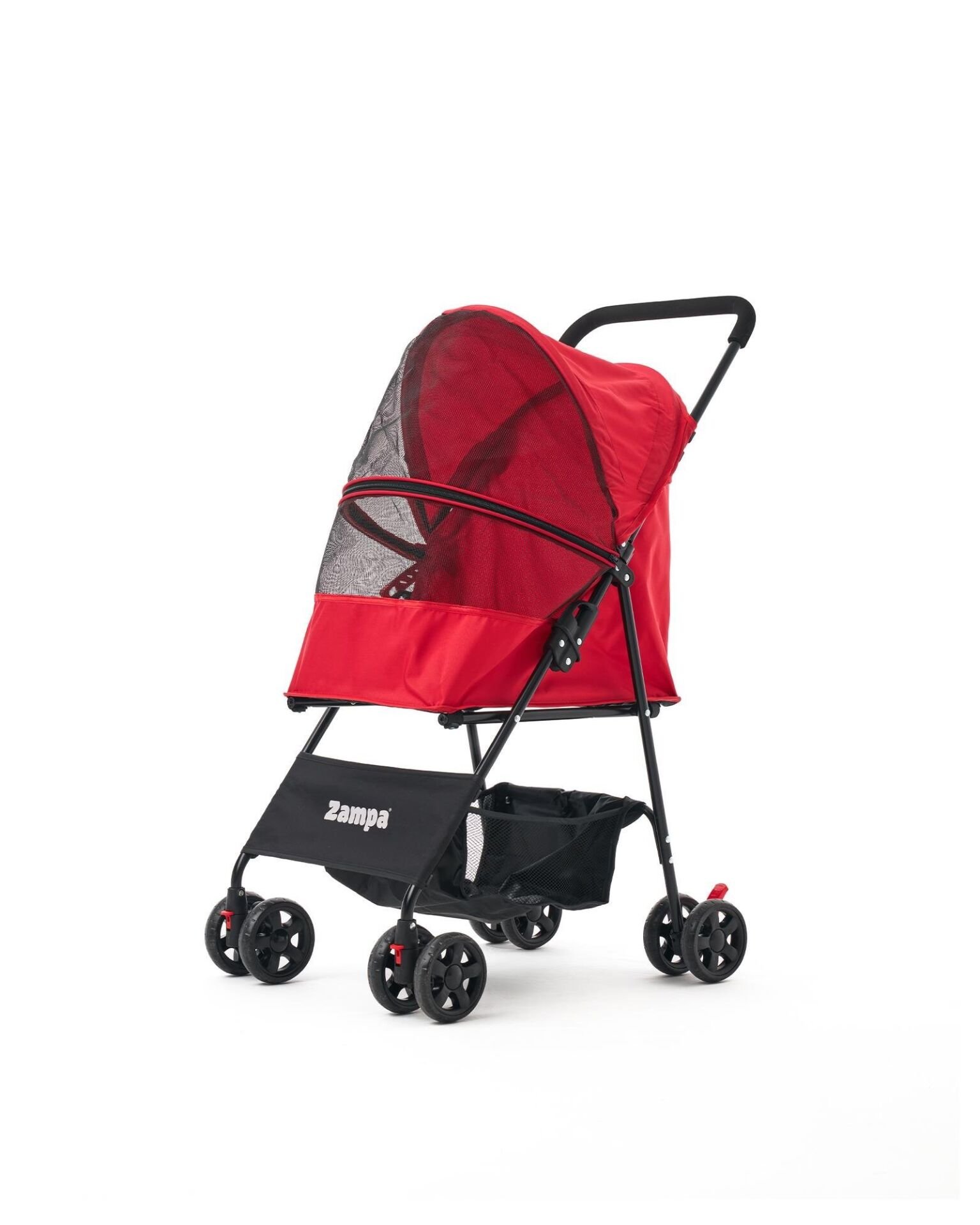 Zampa Aero Kedi ve Köpek Arabası – Köpek Puseti – Kırmızı – Ultra Hafif – 10 kg Taşıma Kapasiteli – 42×69×96 cm