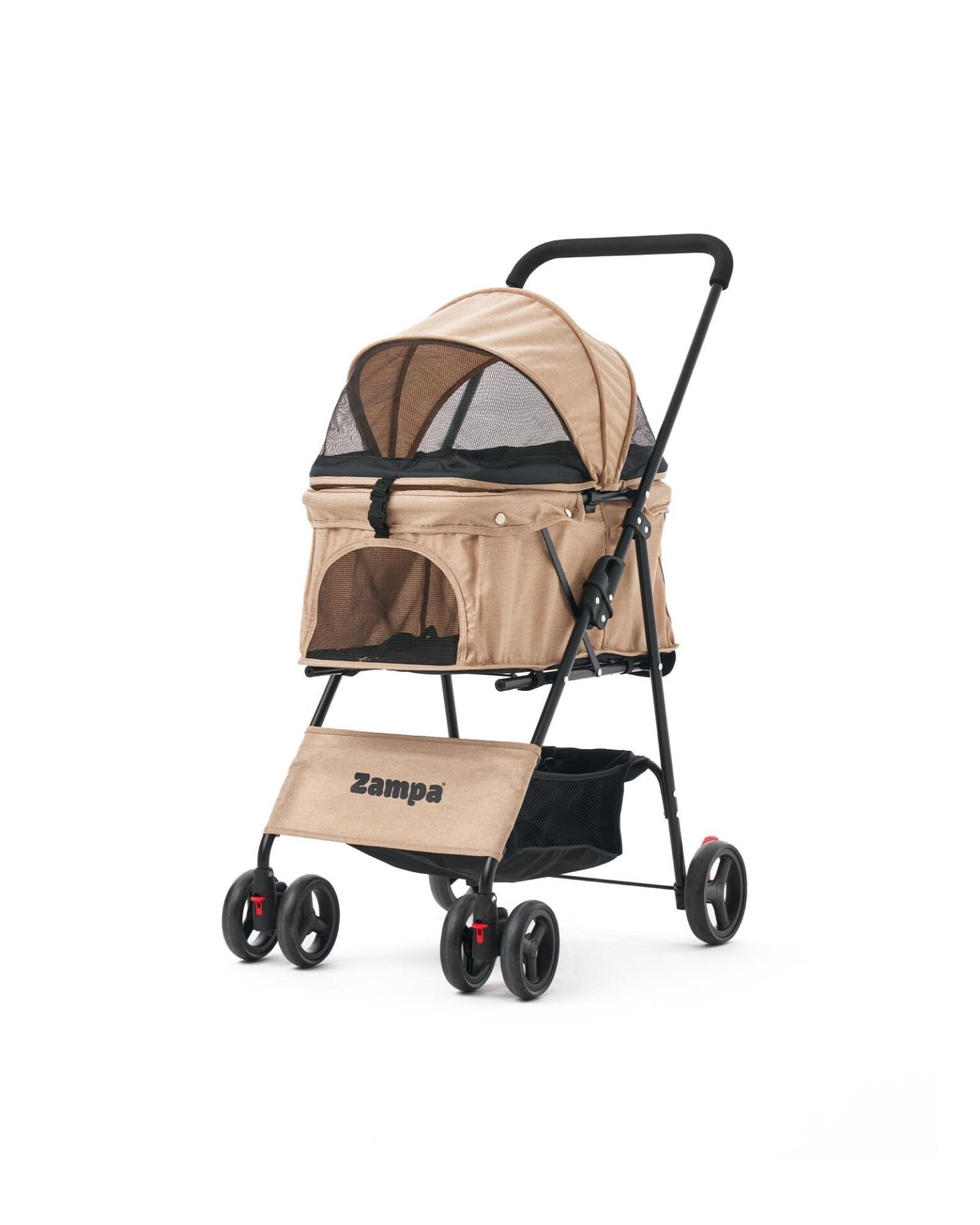 Zampa Flux Kedi ve Köpek Arabası – Köpek Puseti – Kahverengi – 15 kg Taşıma Kapasiteli – 45×63×93 cm