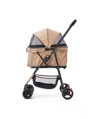 Zampa Flux Kedi ve Köpek Arabası – Köpek Puseti – Kahverengi – 15 kg Taşıma Kapasiteli – 45×63×93 cm