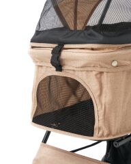 Zampa Flux Kedi ve Köpek Arabası – Köpek Puseti – Kahverengi – 15 kg Taşıma Kapasiteli – 45×63×93 cm