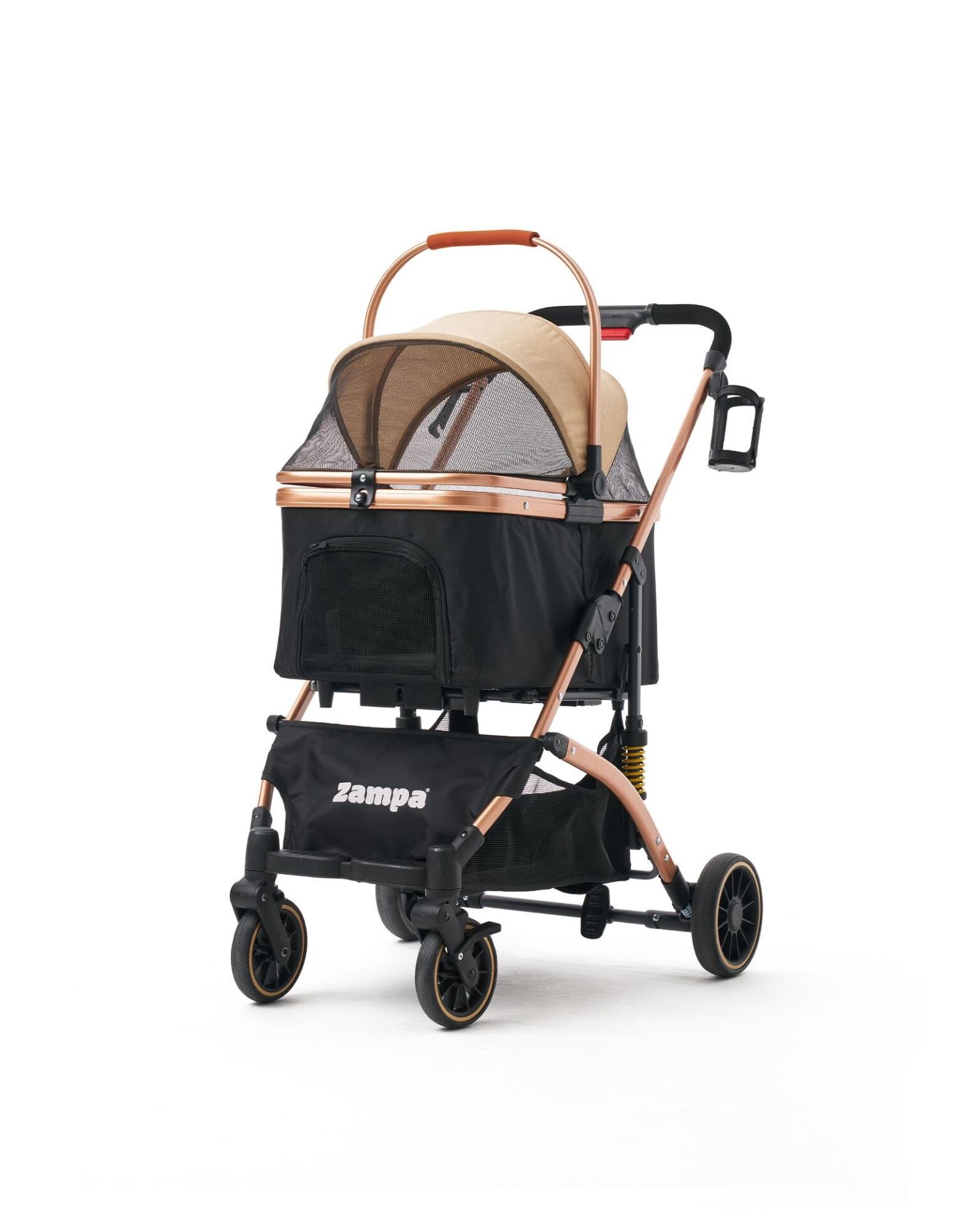 Zampa Mode Kedi ve Köpek Arabası – Köpek Puseti – Haki – 20 kg Taşıma Kapasiteli – 52×65×100 cm