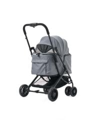 Zampa Flow Kedi ve Köpek Arabası – Köpek Puseti – Gri – 15 kg Taşıma Kapasiteli – 53×73×97 cm