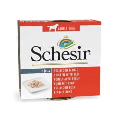 Schesir Jelly Tavuk Fileto ve Sığır Jöle İçinde Yetişkin Köpek Konservesi 150g