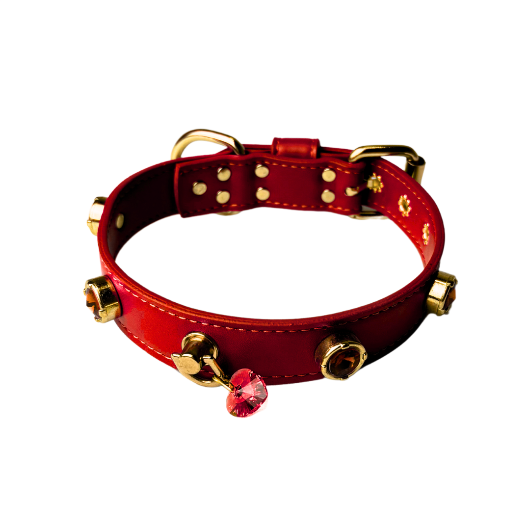SWAROVSKİ TAŞLI KIRMIZI BOYUN TASMASI SMALL