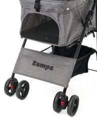 Zampa Flux Kedi ve Köpek Arabası – Köpek Puseti – Gri – 15 kg Taşıma Kapasiteli – 45×63×93 cm