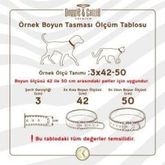 Gerçek Deriden El Yapımı Boncuklu Kedi Boyun Tasması Kahverengi - 4