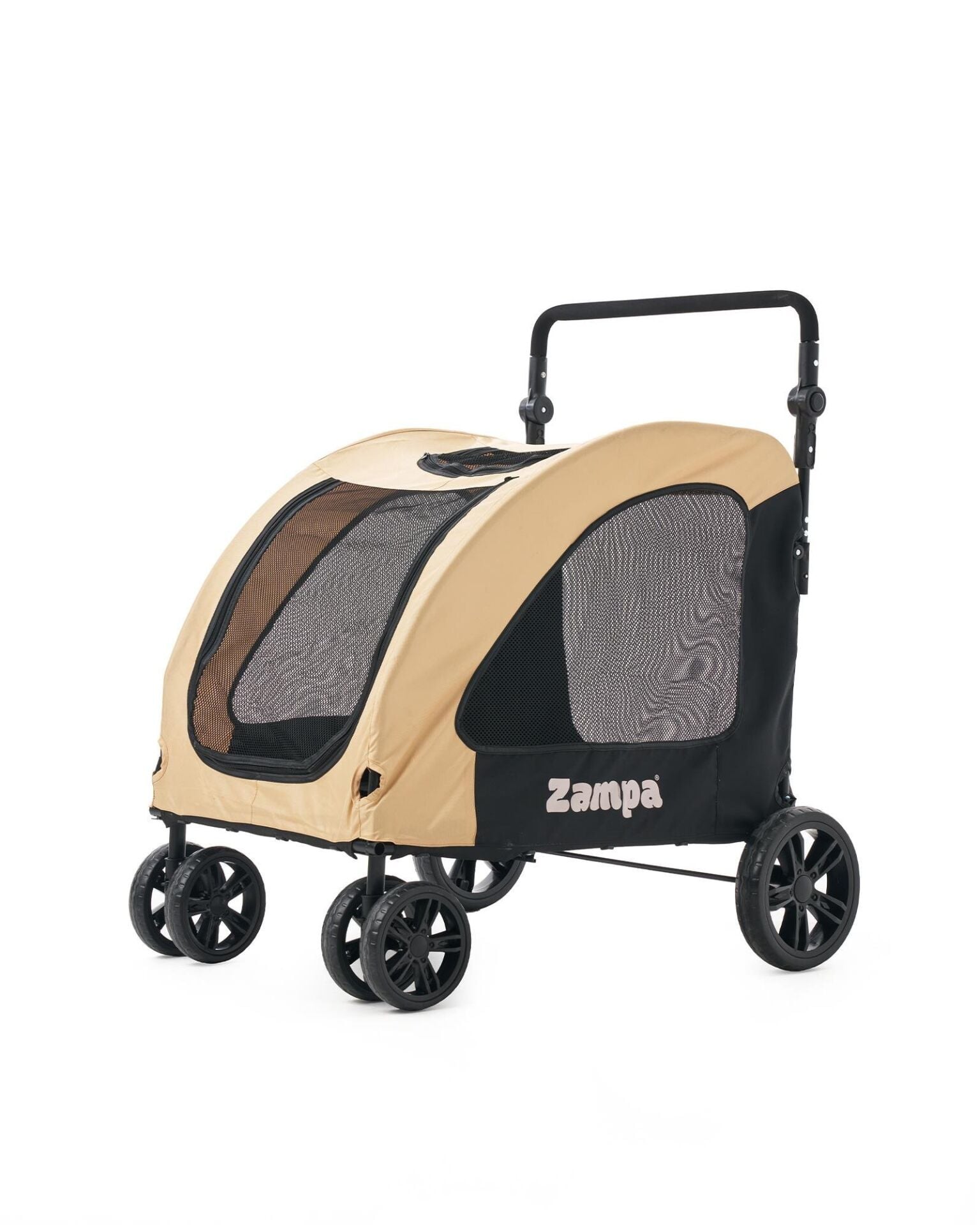 Zampa Sano Kedi ve Köpek Arabası – Köpek Puseti – Haki – 20 kg Taşıma Kapasiteli – 78×96×105 cm