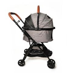 Zampa Bottas Kedi ve Köpek Arabası – Köpek Puseti – Gri – 15 kg Taşıma Kapasiteli – 48×80×99 cm