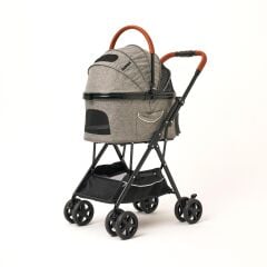 Zampa Bottas Kedi ve Köpek Arabası – Köpek Puseti – Gri – 15 kg Taşıma Kapasiteli – 48×80×99 cm