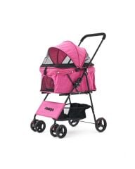 Zampa Flux Kedi ve Köpek Arabası – Köpek Puseti – Pembe – 15 kg Taşıma Kapasiteli – 45×63×93 cm