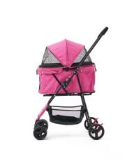 Zampa Flux Kedi ve Köpek Arabası – Köpek Puseti – Pembe – 15 kg Taşıma Kapasiteli – 45×63×93 cm