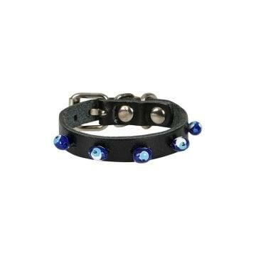 Gerçek Deriden El Yapımı Boncuklu Kedi Boyun Tasması Siyah - 3