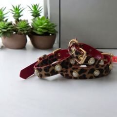 SWAROVSKİ TAŞLI  LEOPAR BOYUN TASMASI XSMALL
