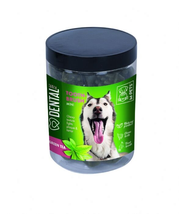 M-PETS Dental Snack Green Tea Tooth Brush Regular Köpek Ödül Ürünü 330 g